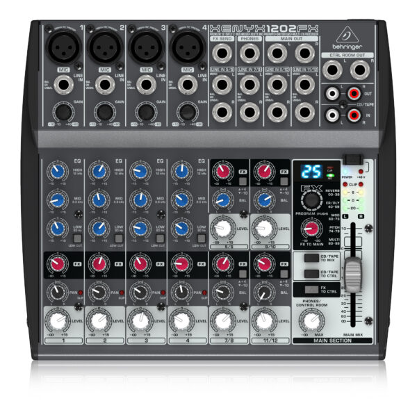 1202FX : Premium 12-Input 2-Bus Mixer with XENYX Mic Preamps, British EQs and Multi-FX Processor