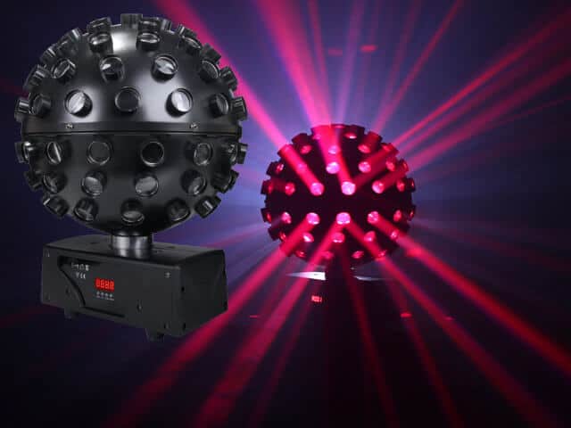 led rotating twin mirror balls