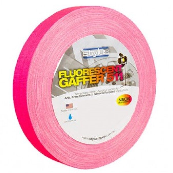 Stylus 511 Fluorescent Pink Gaffer Tape 24mm x 45 Metres