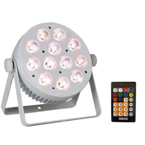 Event Lighting PAR12x12LW 12 X 12W RGBWAU WHITE BODY WITH IR REMOTE